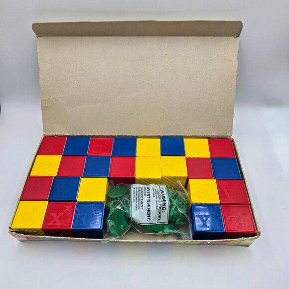 1970s Tupperware ABC Busy Blocks Missing I and R Green Figures Tupper Toys Box - Picture 14 of 16